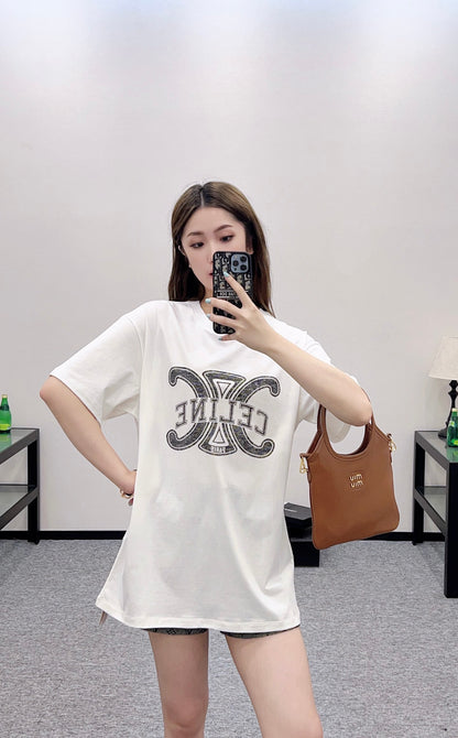 2025 Autumn New Round Neck Letter Print Tee