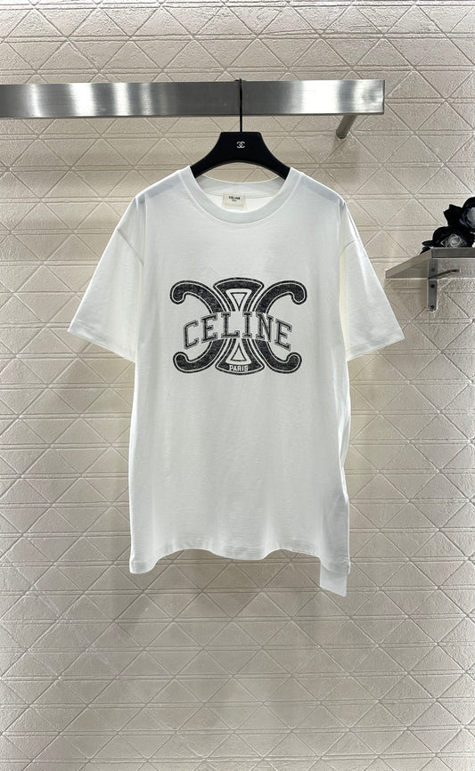 2025 Autumn New Round Neck Letter Print Tee