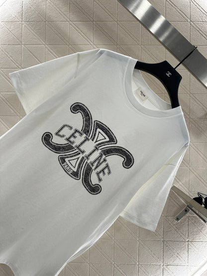 2025 Autumn New Round Neck Letter Print Tee