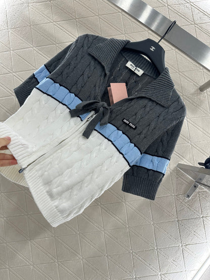 2025 Autumn New Arrivals Zippered Cardigan Knitted Short Sleeves