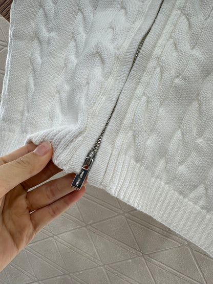 2025 Autumn New Arrivals Zippered Cardigan Knitted Short Sleeves