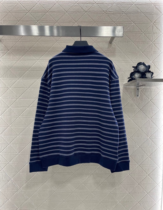 2025 Early Autumn New Arrivals Striped Polo Long Sleeve Top