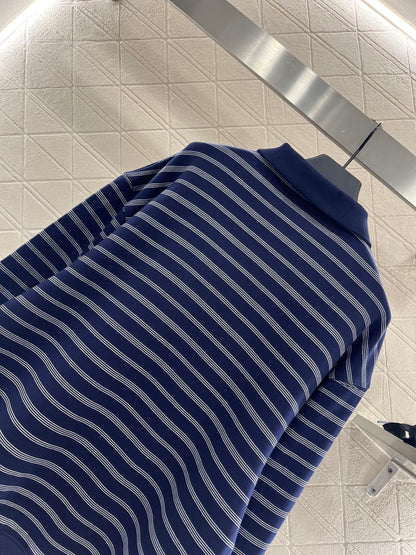 2025 Early Autumn New Arrivals Striped Polo Long Sleeve Top