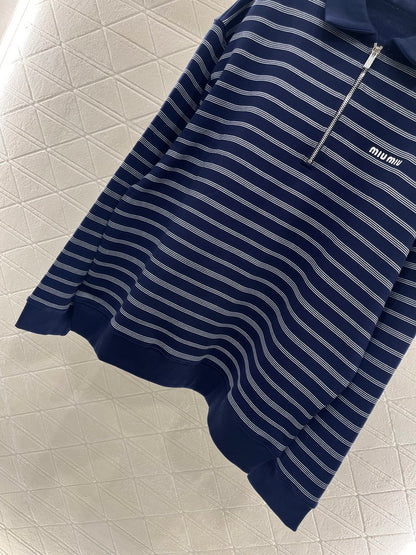 2025 Early Autumn New Arrivals Striped Polo Long Sleeve Top