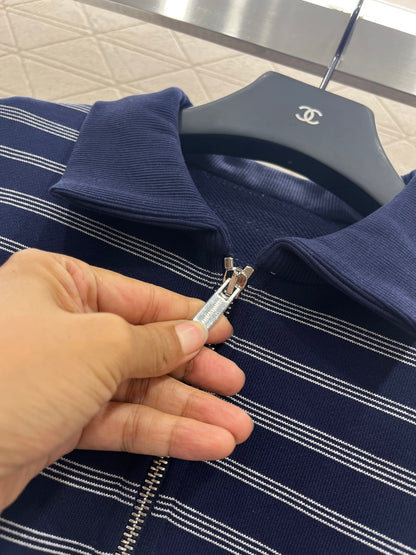 2025 Early Autumn New Arrivals Striped Polo Long Sleeve Top