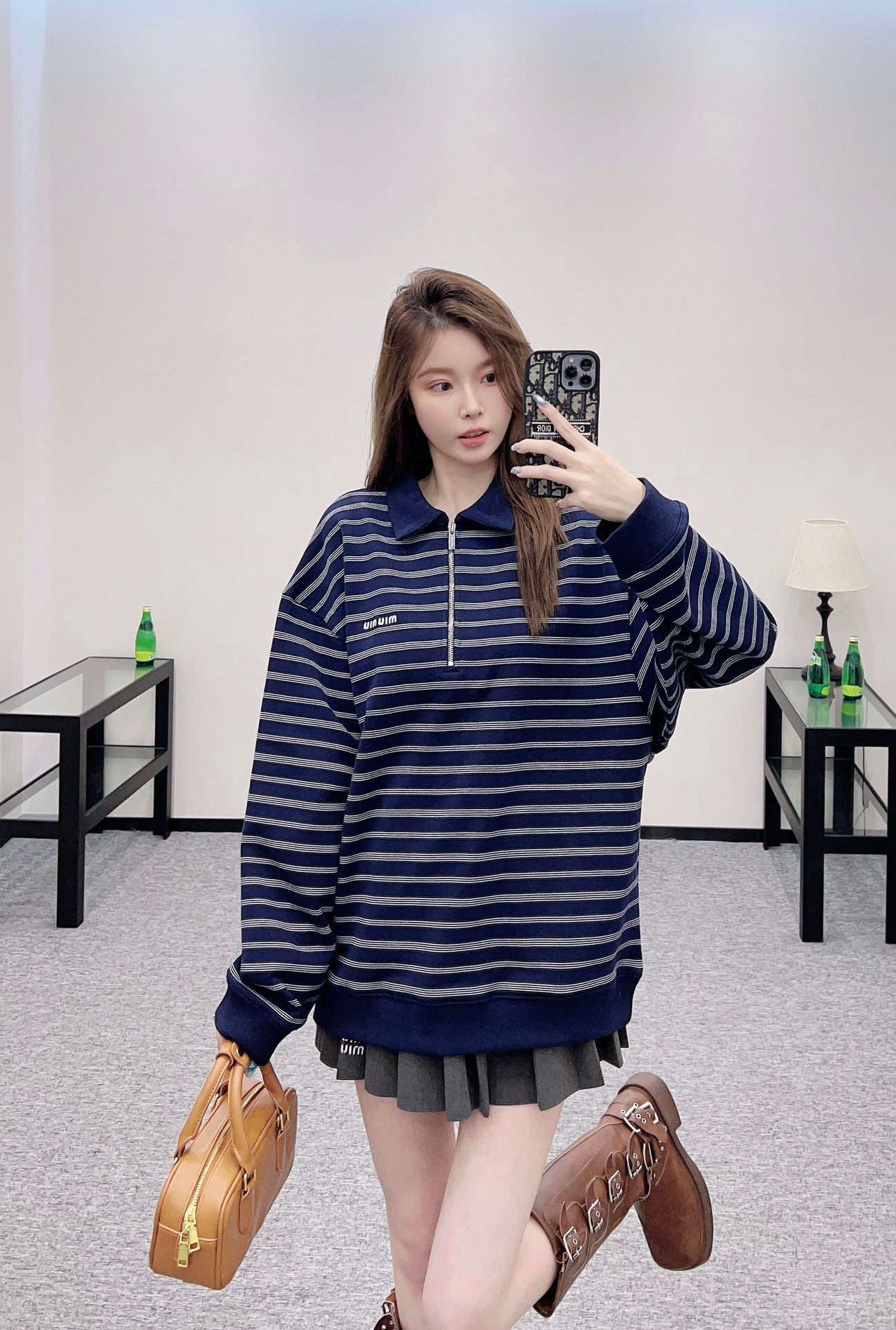 2025 Early Autumn New Arrivals Striped Polo Long Sleeve Top