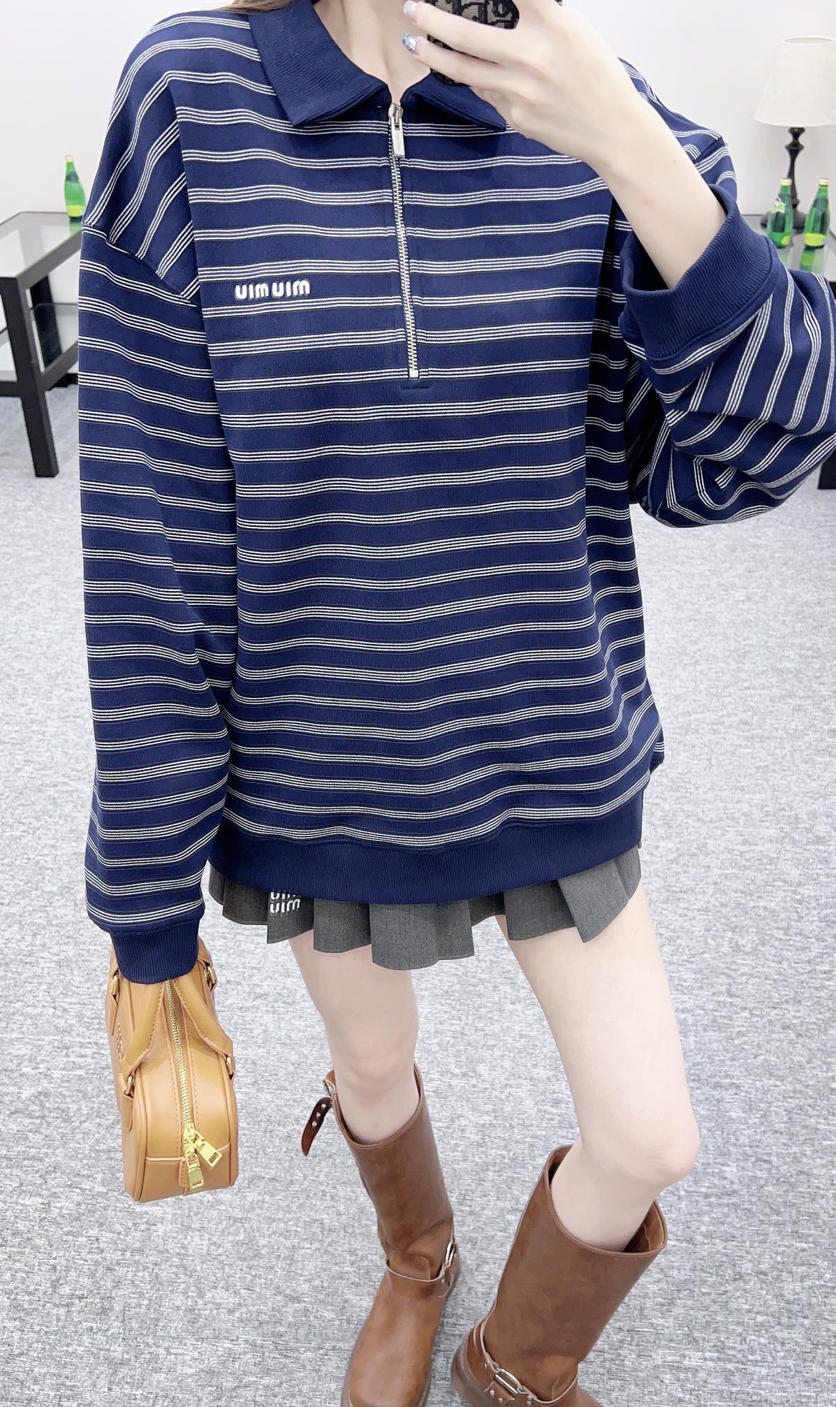 2025 Early Autumn New Arrivals Striped Polo Long Sleeve Top