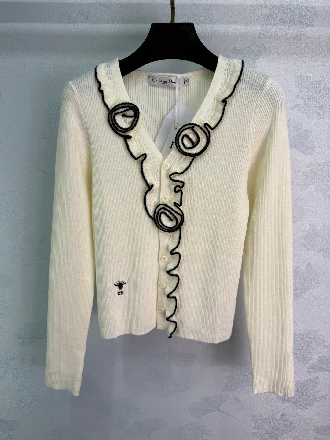 25 Frühherbst Neue Dreidimensionale Blumen-Strickjacke 