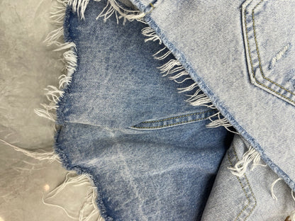 25 Spring and Summer New Metal Decorated Double Denim Culottes