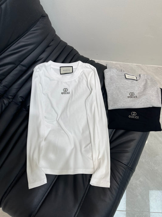 25 autumn and winter new style heavy-duty hot diamond letter high elastic long-sleeved bottoming shirt
