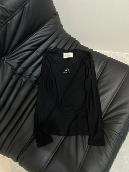 25 autumn and winter new style heavy-duty hot diamond letter high elastic long-sleeved bottoming shirt