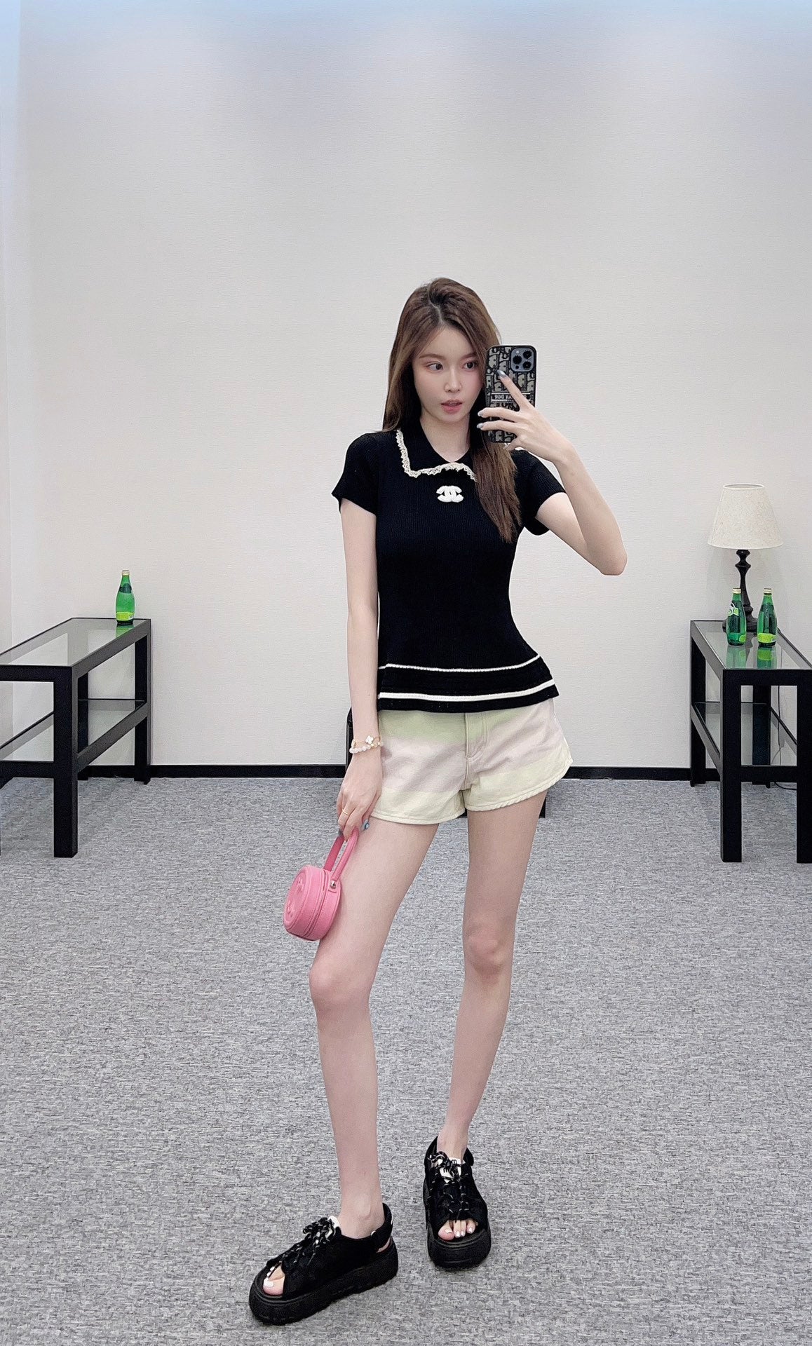 2025 Early Autumn New Arrivals Hollow Lace Knitted Short Sleeves