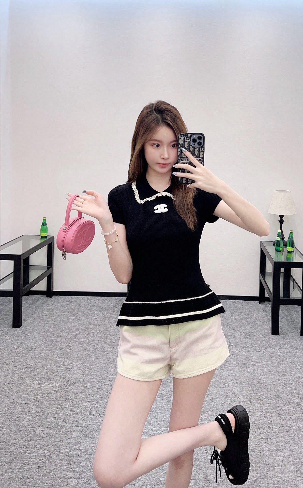 2025 Early Autumn New Arrivals Hollow Lace Knitted Short Sleeves
