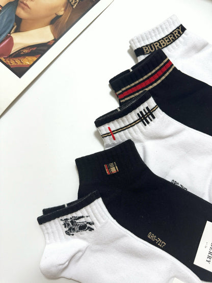 25 Summer new classic letter logo pure cotton socks