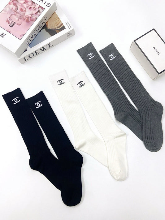 25 Summer new classic letter logo pure cotton socks