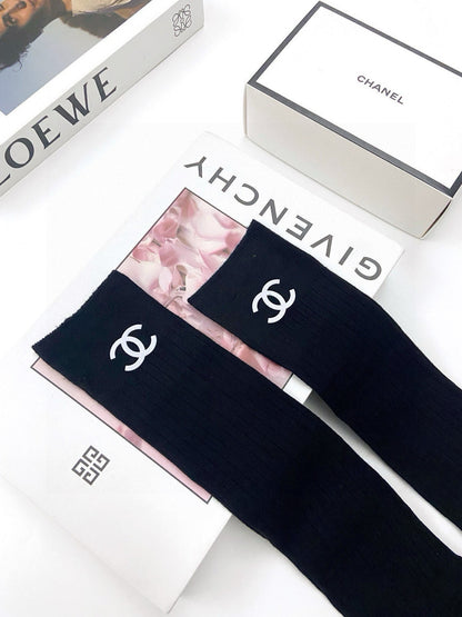 25 Summer new classic letter logo pure cotton socks