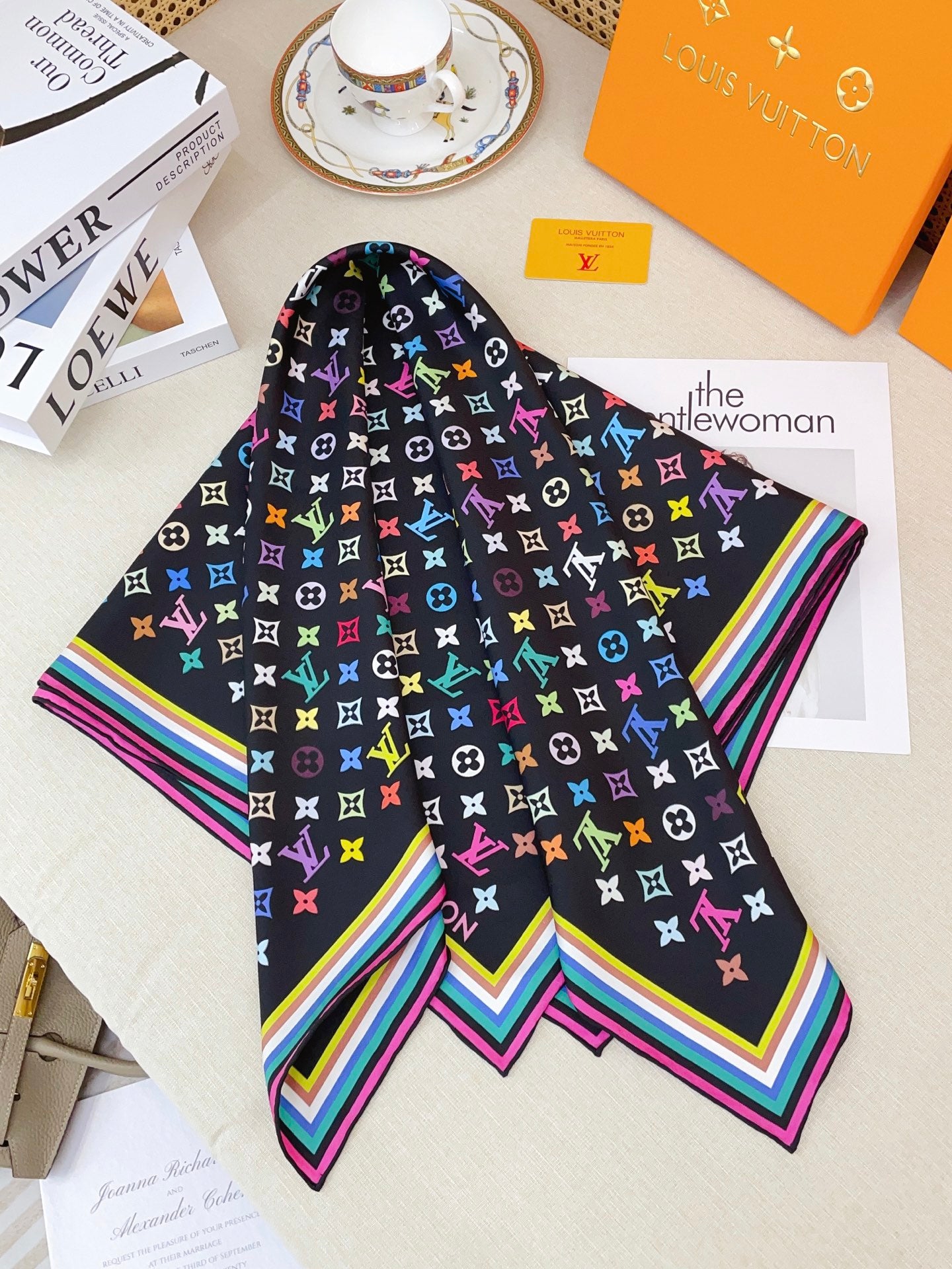 25 Sommer neuer quadratischer Schal aus Twill-Seide