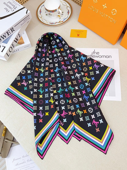 25 Sommer neuer quadratischer Schal aus Twill-Seide