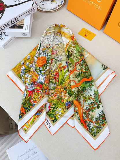 25 Summer New Twill Silk Square Scarf