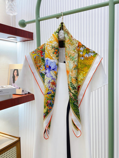 25 Summer New Twill Silk Square Scarf
