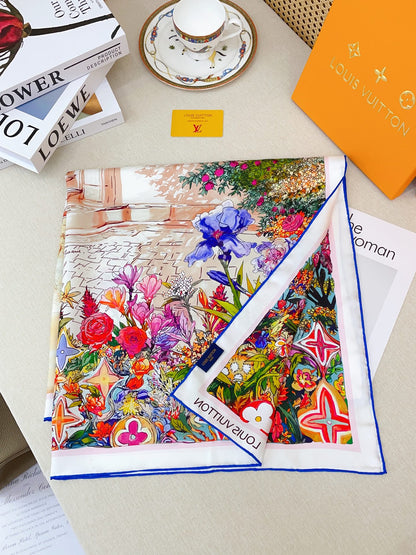 25 Summer New Twill Silk Square Scarf