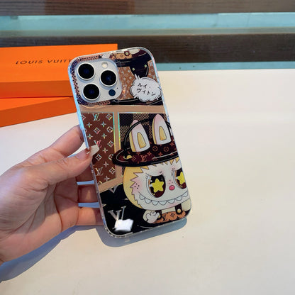 Étui pour téléphone portable Labubu double couche en relief laser
