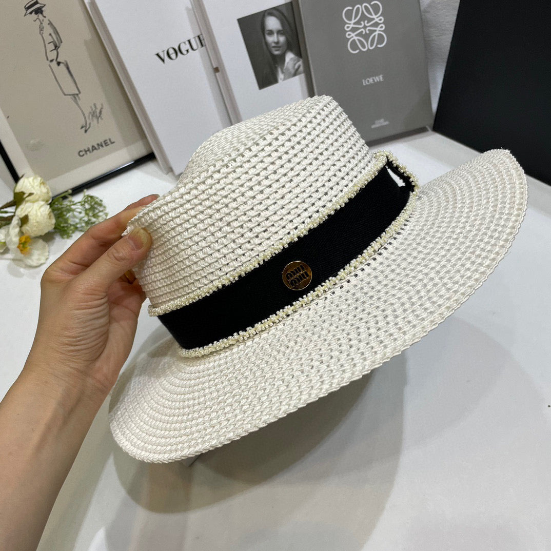 2025 New Ribbon Holiday Woven Sun Hat