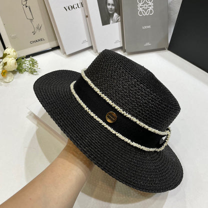 2025 New Ribbon Holiday Woven Sun Hat