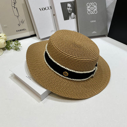 2025 New Ribbon Holiday Woven Sun Hat
