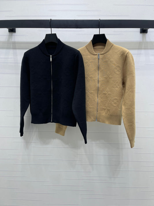 2025 Early Autumn New Jacquard Letter Knitted Jacket