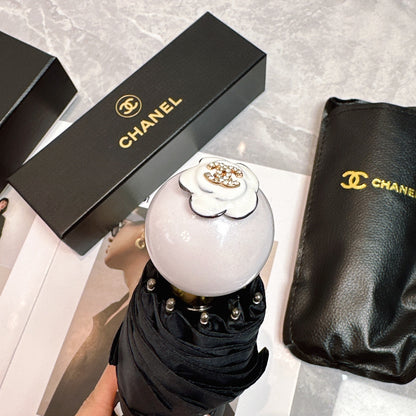New style pearl handle with leather umbrella cover folding umbrella