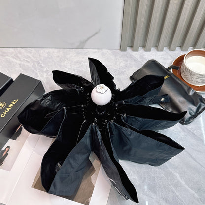 New style pearl handle with leather umbrella cover folding umbrella