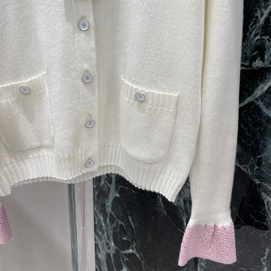 Cardigan à manches longues en tricot à double poche C 25fw