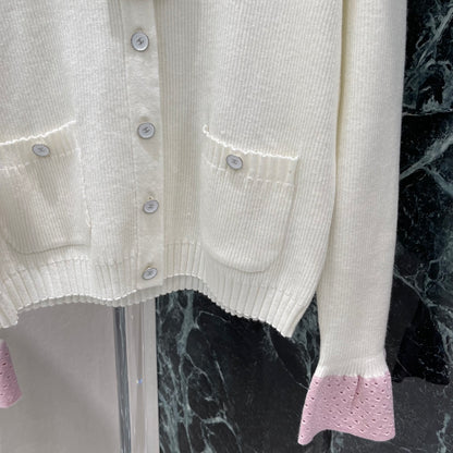 Cardigan à manches longues en tricot à double poche C 25fw