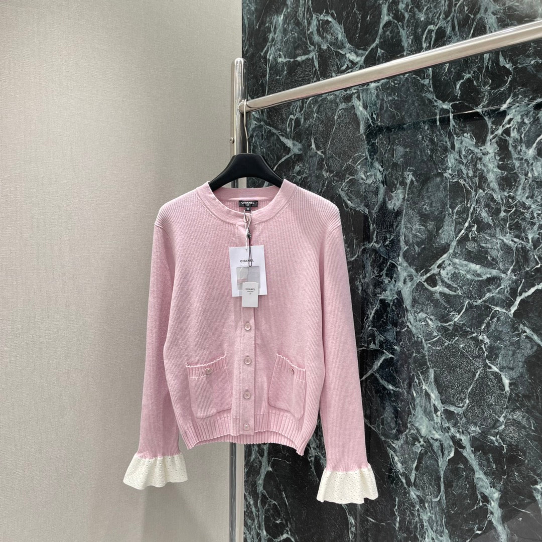 Cardigan à manches longues en tricot à double poche C 25fw