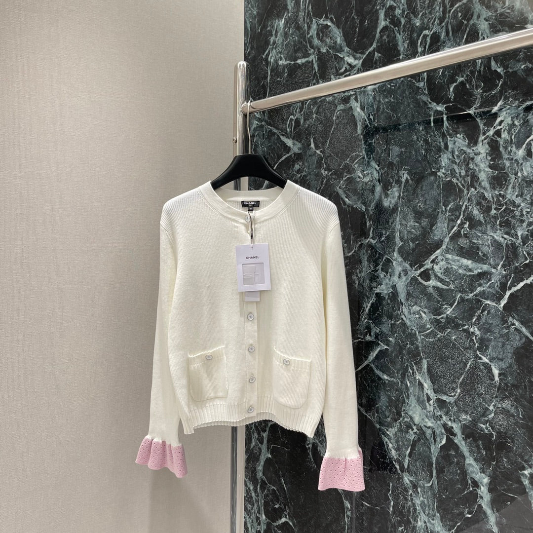 Cardigan à manches longues en tricot à double poche C 25fw