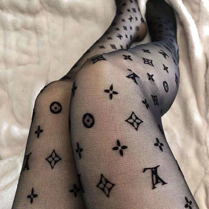 L Classic flocked letter stockings