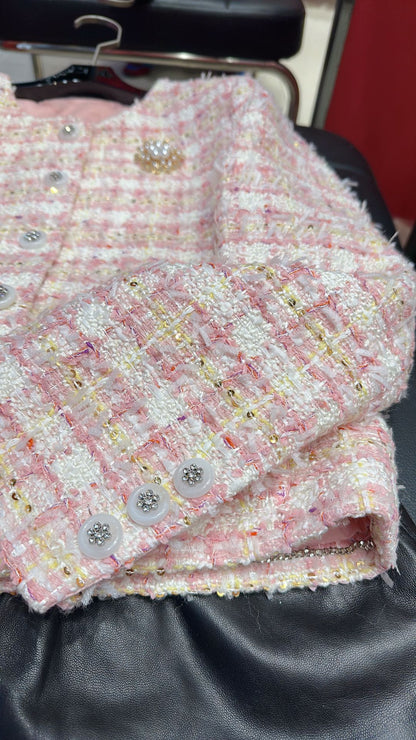 C 25 Colorful tweed woven jacket