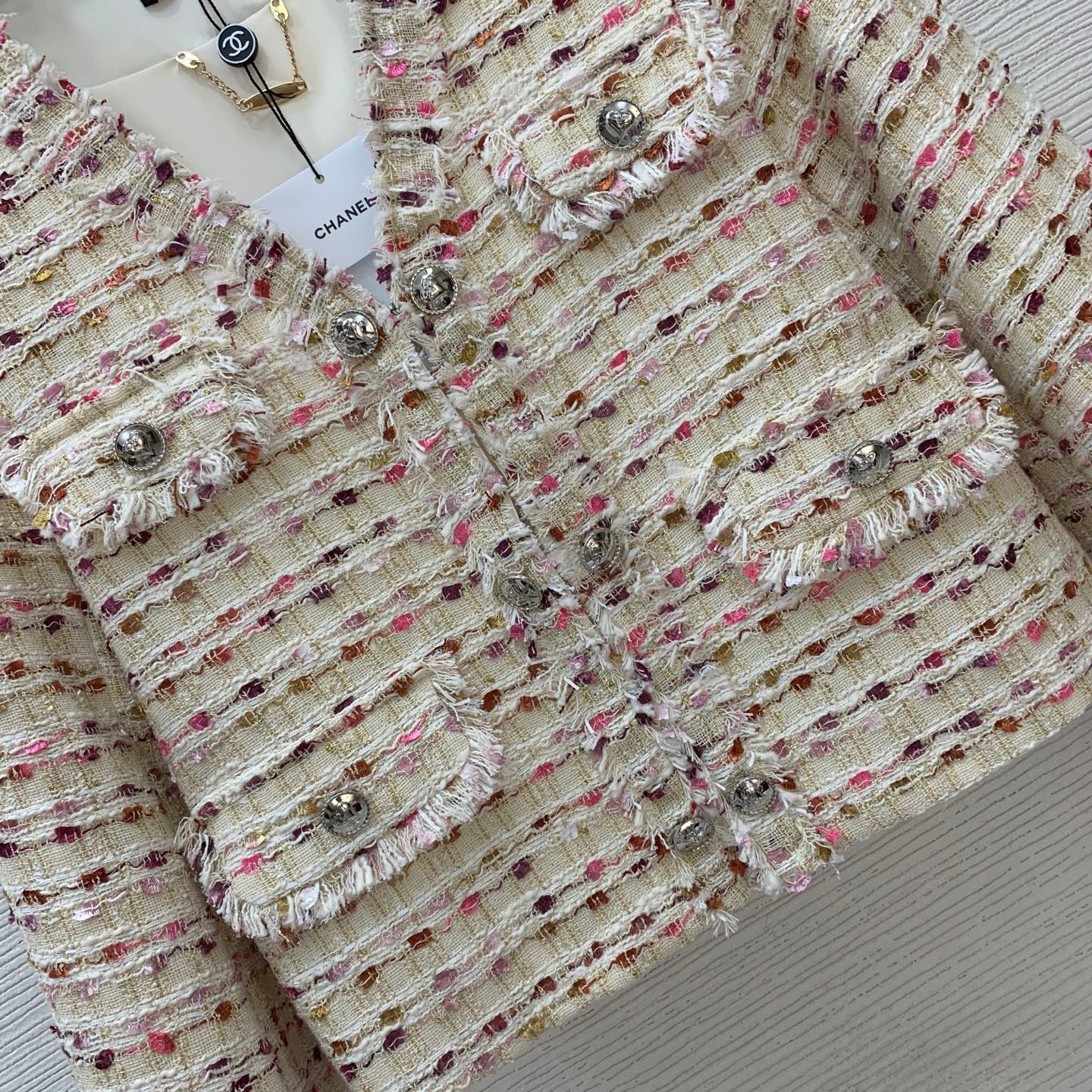 C 25 Colorful tweed woven short coat