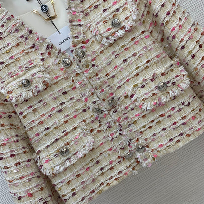 C 25 Colorful tweed woven short coat