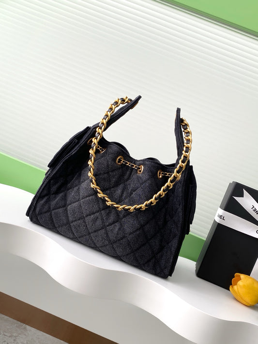 C 25 hobo denim drawstring bucket bag(30-26-14cm)
