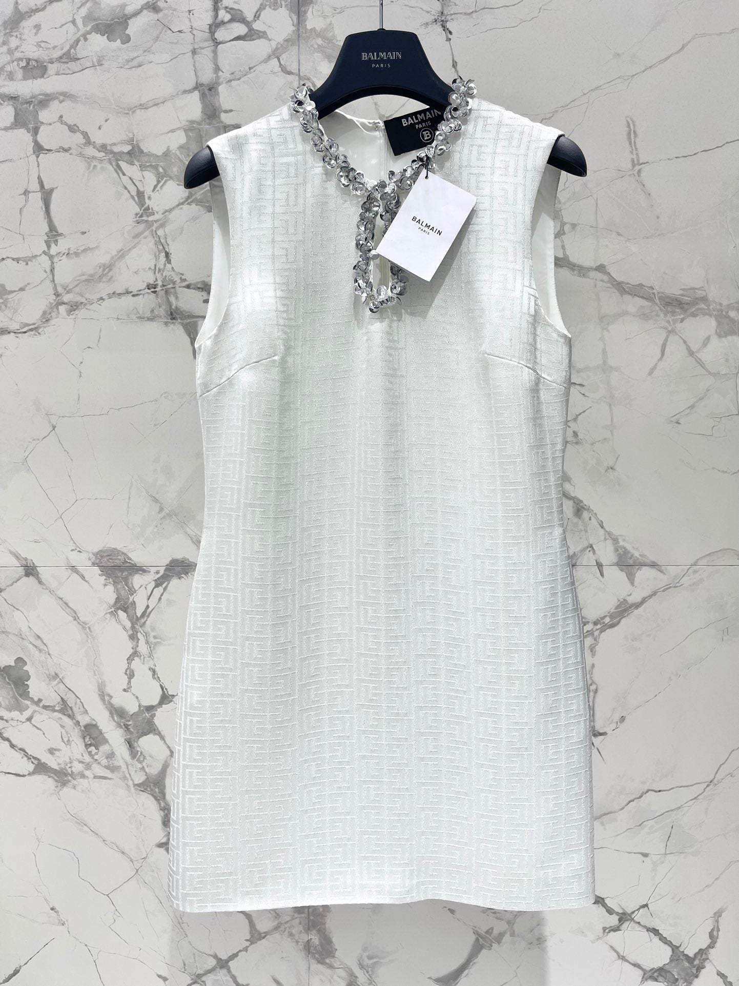 Ba 25 Studded Diamonds Hollow Out Sequins Waist Closing Sleeveless Dress