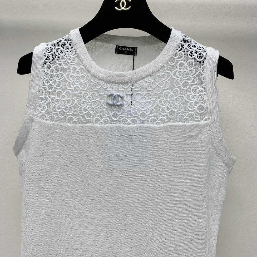 C 25 Patchwork Lace Crochet Vest