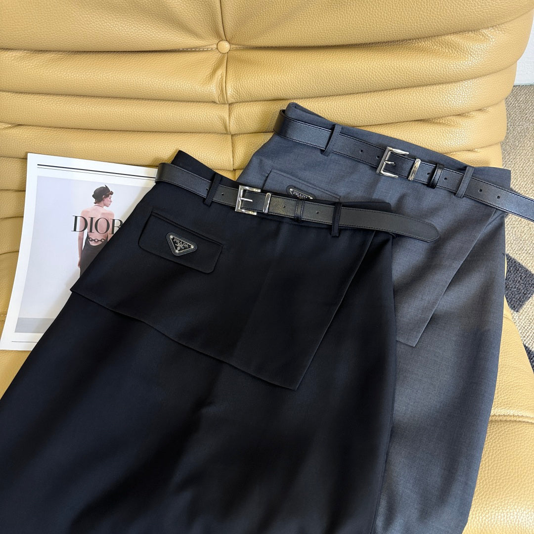 P 25 Irregular mid length skirt