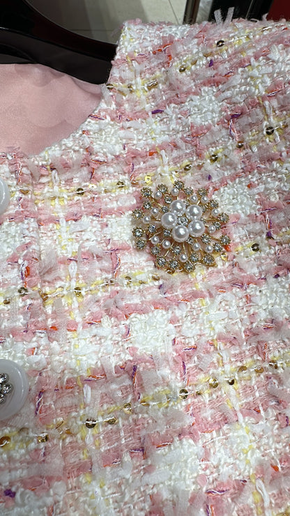 C 25 Colorful tweed woven jacket
