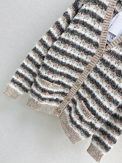 C 25 Cashmere striped knit + skirt set