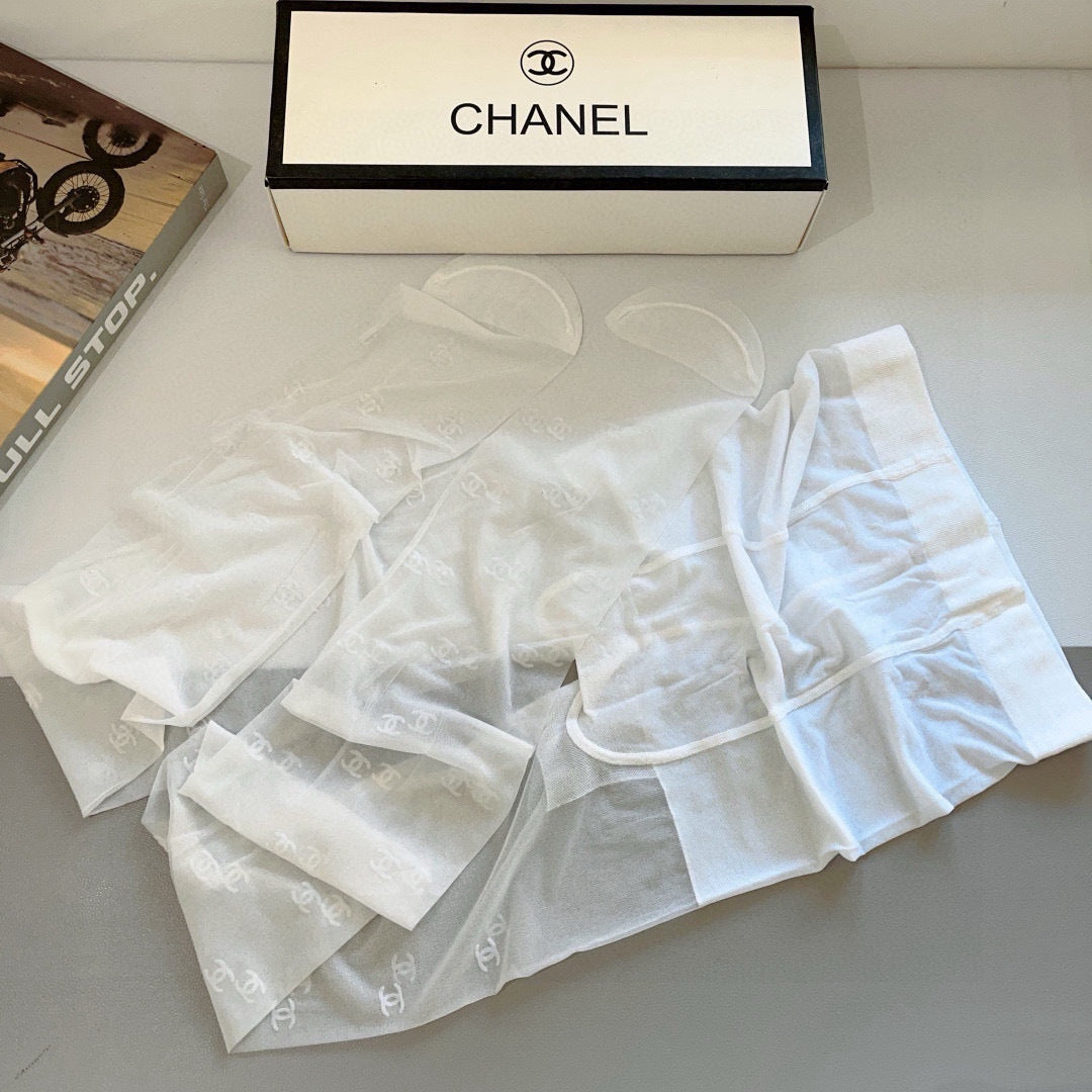 C Classic flocked letter stockings