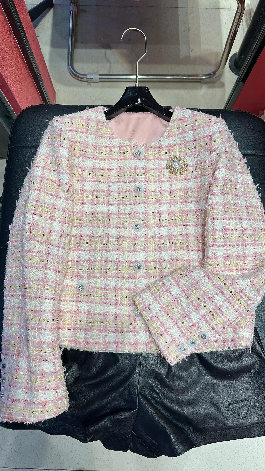 C 25 Colorful tweed woven jacket