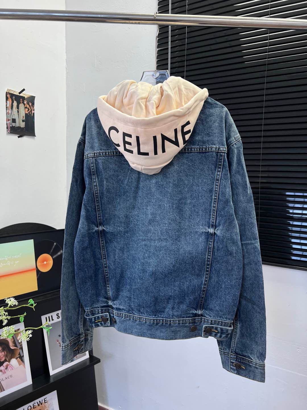 Ce 25 Hooded lettering denim jacket