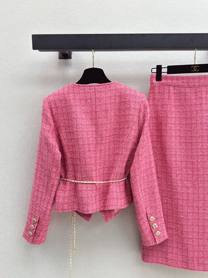 C 25 Flower waist chain skirt jacket suit
